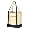Port Authority Natural/Black Large Cotton Canvas Tote