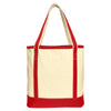 Port Authority Natural/Red Large Cotton Canvas Boat Tote