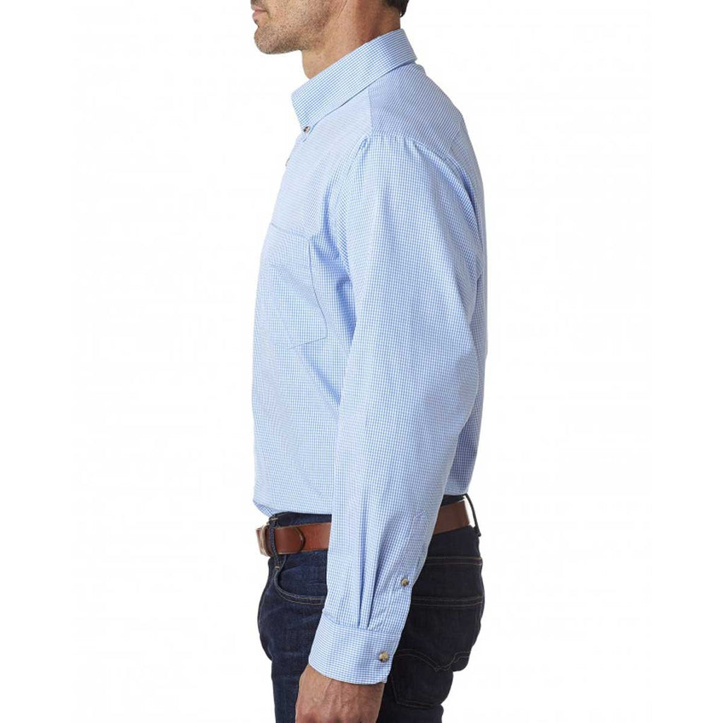 Backpacker Men's Light Blue Yarn Dyed Micro Check Shirt