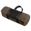 Port Authority Brown Taupe Fleece Blanket with Carrying Strap