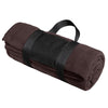 Port Authority Dark Chocolate Brown Fleece Blanket with Carrying Strap