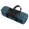 Port Authority Teal Blue Fleece Blanket with Carrying Strap