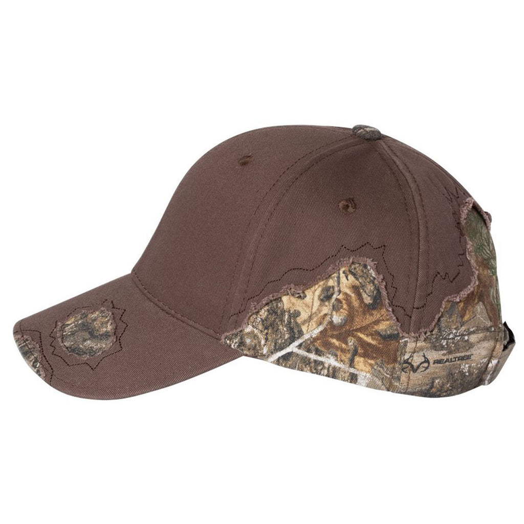 Outdoor Cap Brown/Realtree Edge Frayed Camouflage Cap