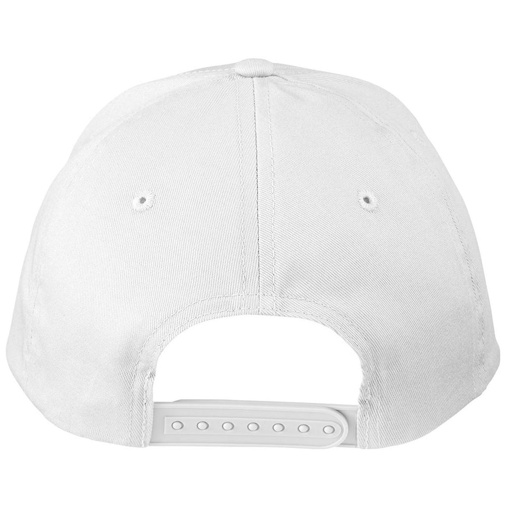 Big Accessories White Structured Twill 6-Panel Snapback Cap
