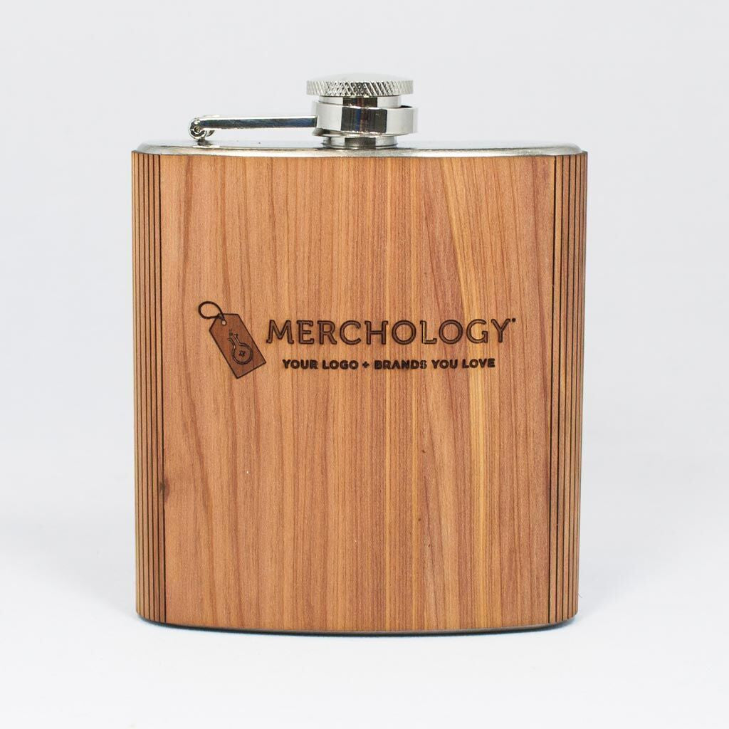 Woodchuck USA Mahogany Wood Flask 6 oz