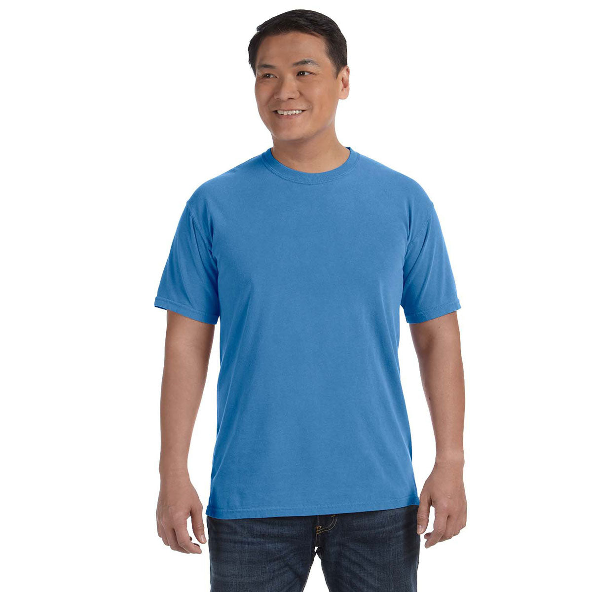 Comfort Colors Pigment-Dyed Short Sleeve Shirt - 1717 Royal Caribe, X-Large, 100% Ringspun Cotton - View #7