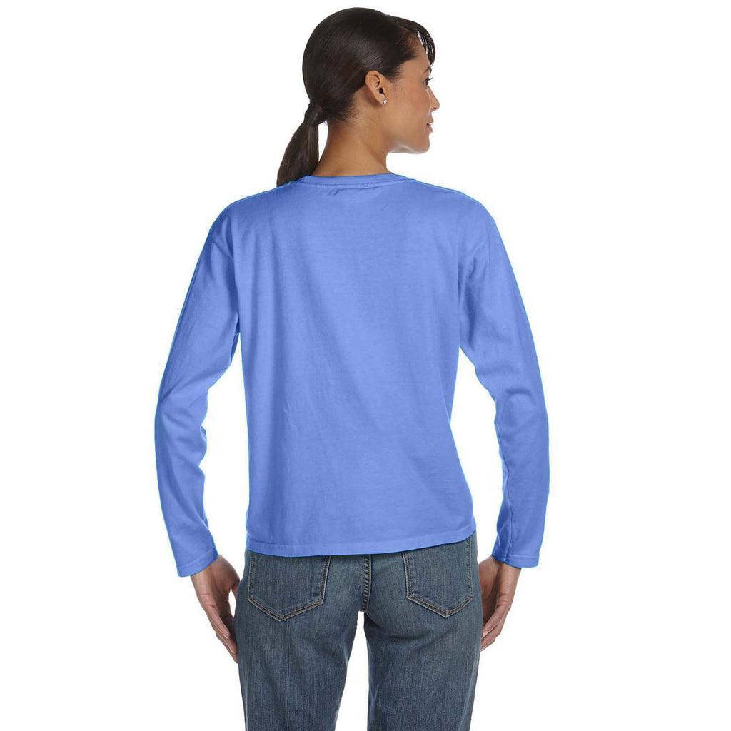 Comfort Colors Women's Flo Blue 5.4 Oz. Long-Sleeve T-Shirt