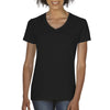 Comfort Colors Women's Black Midweight RS V-Neck T-Shirt
