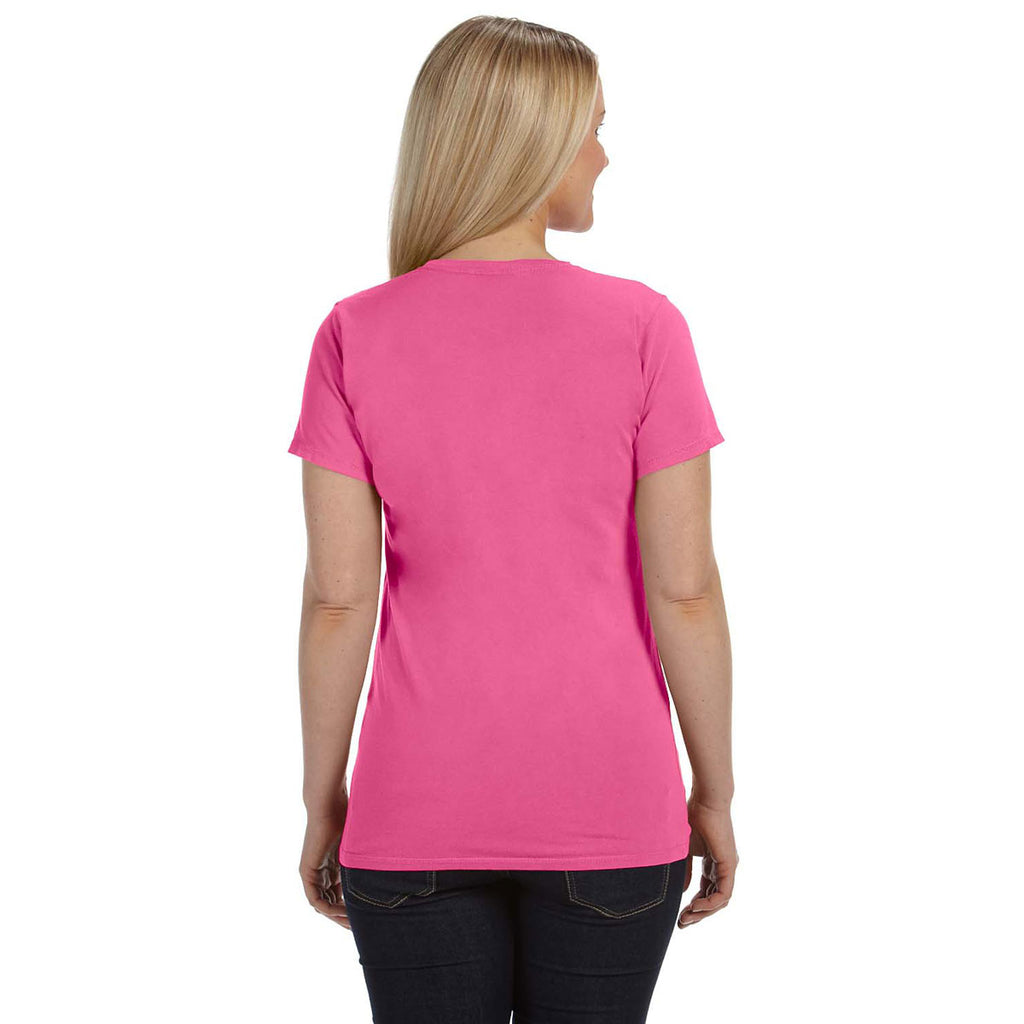Comfort Colors Women's Neon Pink 4.8 Oz. Fitted T-Shirt