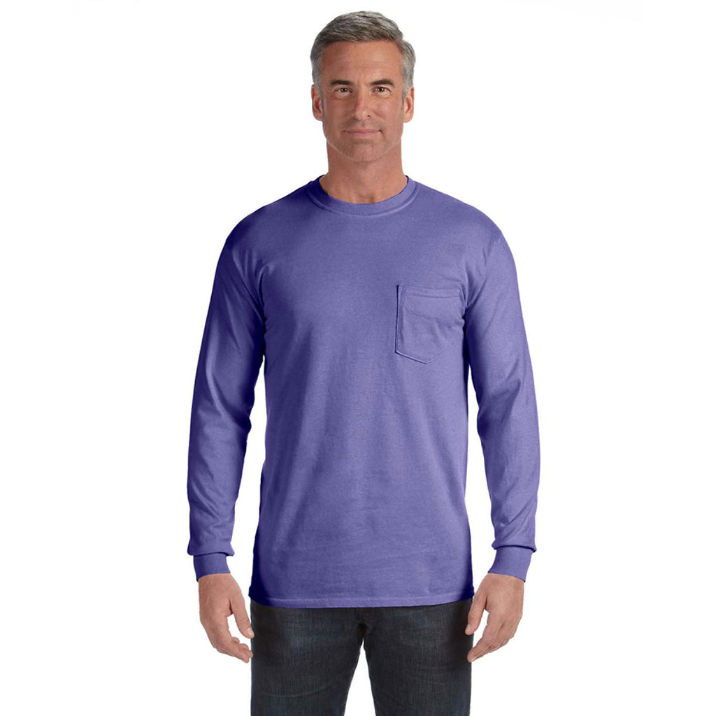 Comfort Colors 6.1 oz. Garment-Dyed Pocket T-Shirt-S (Violet)