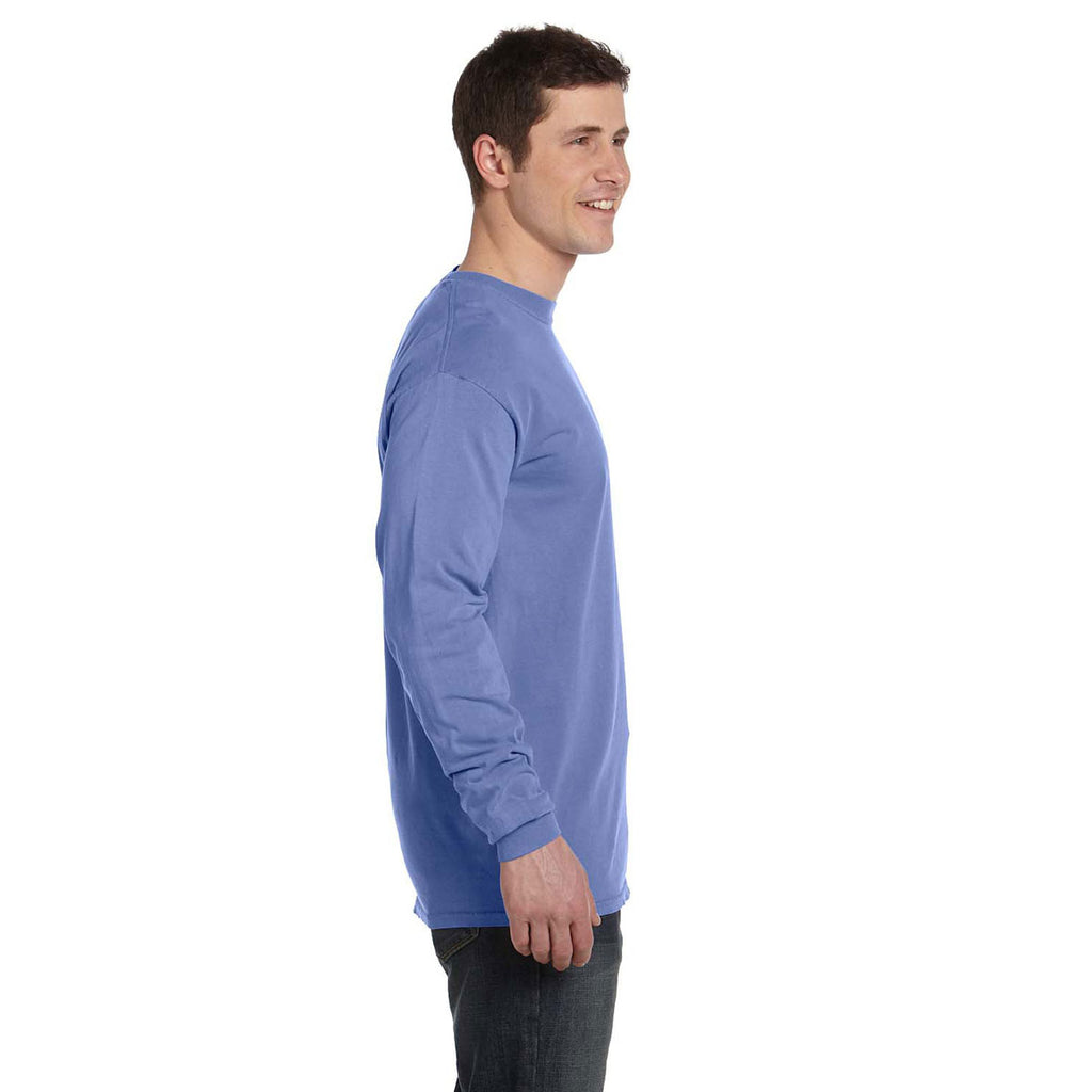 Comfort Colors Men's Flo Blue 6.1 Oz. Long-Sleeve T-Shirt