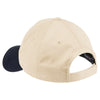 Port Authority Natural/Navy Two-Tone Brushed Twill Cap