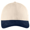 Port Authority Natural/Navy Two-Tone Brushed Twill Cap