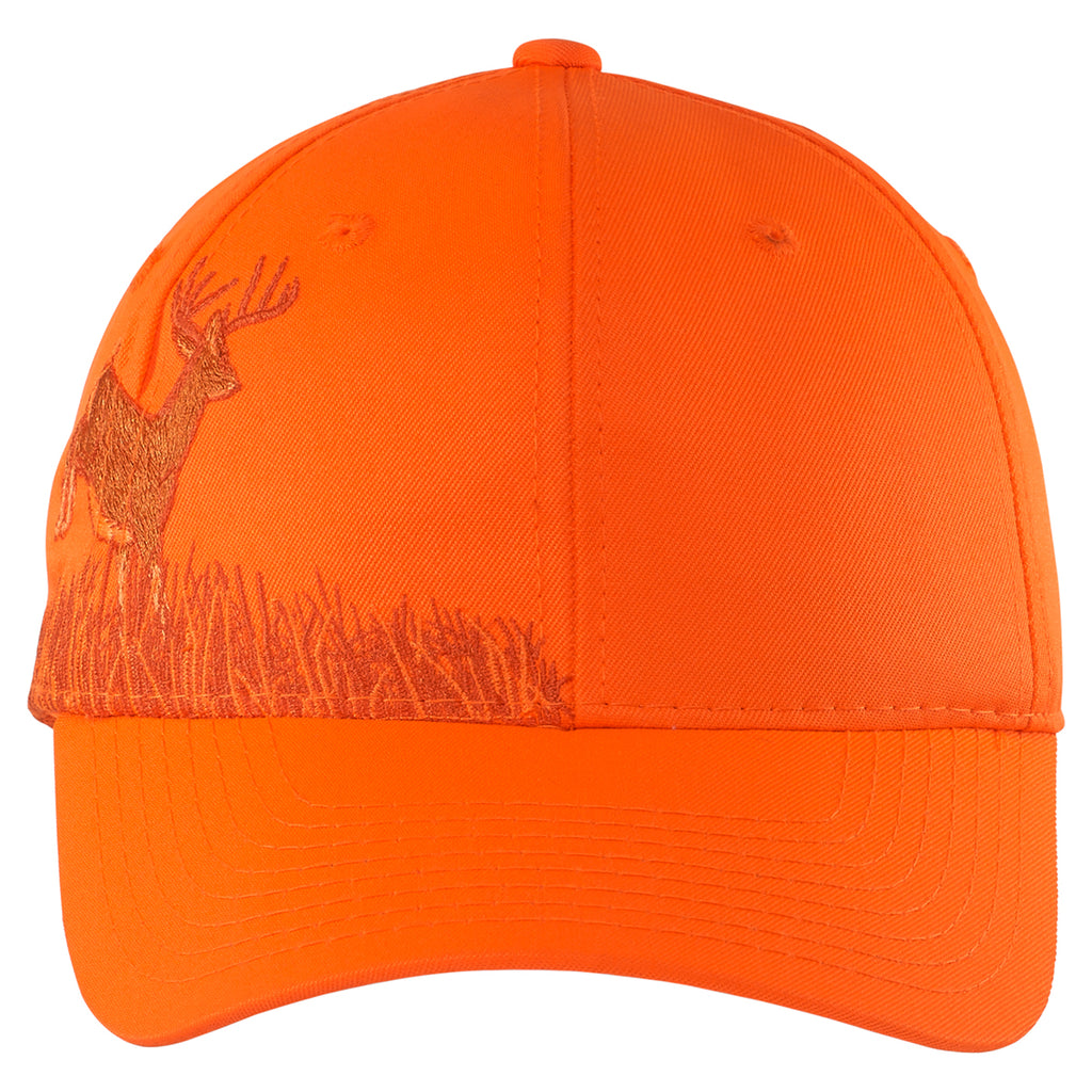 Port Authority Orange Blaze/ Deer Embroidered Camouflage Cap
