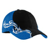 Port Authority Black/Royal/White Colorblock Racing Cap with Flames