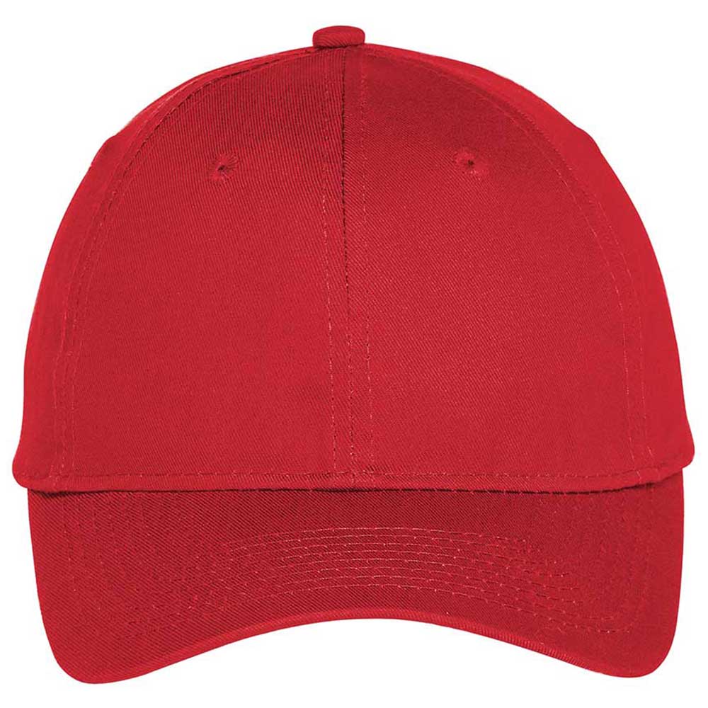 Port Authority True Red Six-Panel Unstructured Twill Cap
