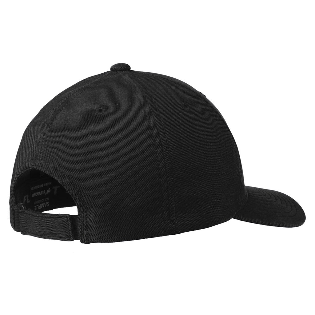 Port Authority Black Flexfit One Ten Cool & Dry Mini Pique Cap
