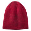 Port Authority Deep Red/Black Rib Knit Slouch Beanie
