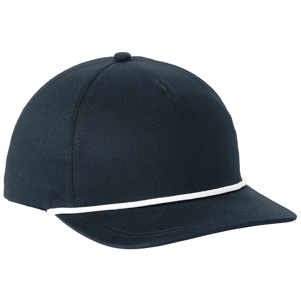 Port Authority Navy/ White Snapback FivePanel Rope Cap