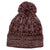 AHEAD University Bordeaux/Ivory Heathered Cable Knit Beanie