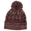 AHEAD University Bordeaux/Ivory Heathered Cable Knit Beanie