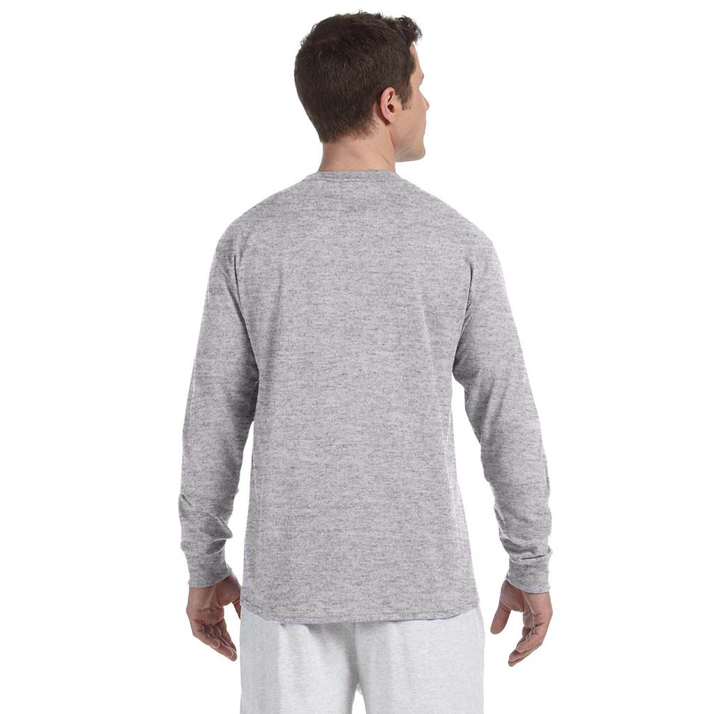 Champion Men's oz Light Grey L/S Tagless T-Shirt1