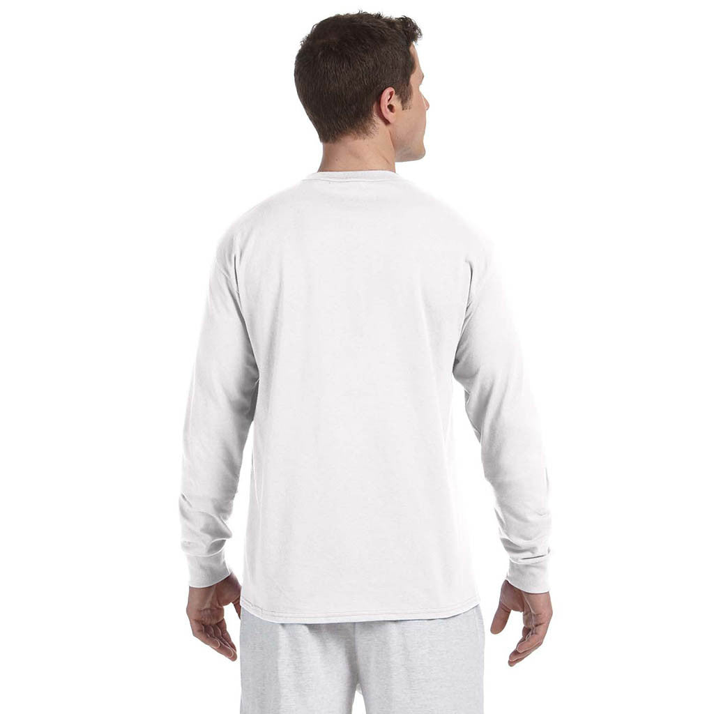Champion Men\'s 5.2 oz White L/S Tagless T-Shirt