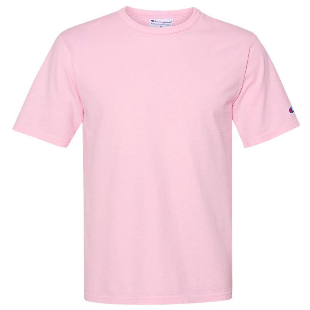 Extreem Boven hoofd en schouder Benadering Champion Men's Pink Candy Garment Dyed Short Sleeve T-Shirt