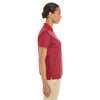 Core 365 Women's Classic Red/Carbon Express Microstripe Performance Pique Polo