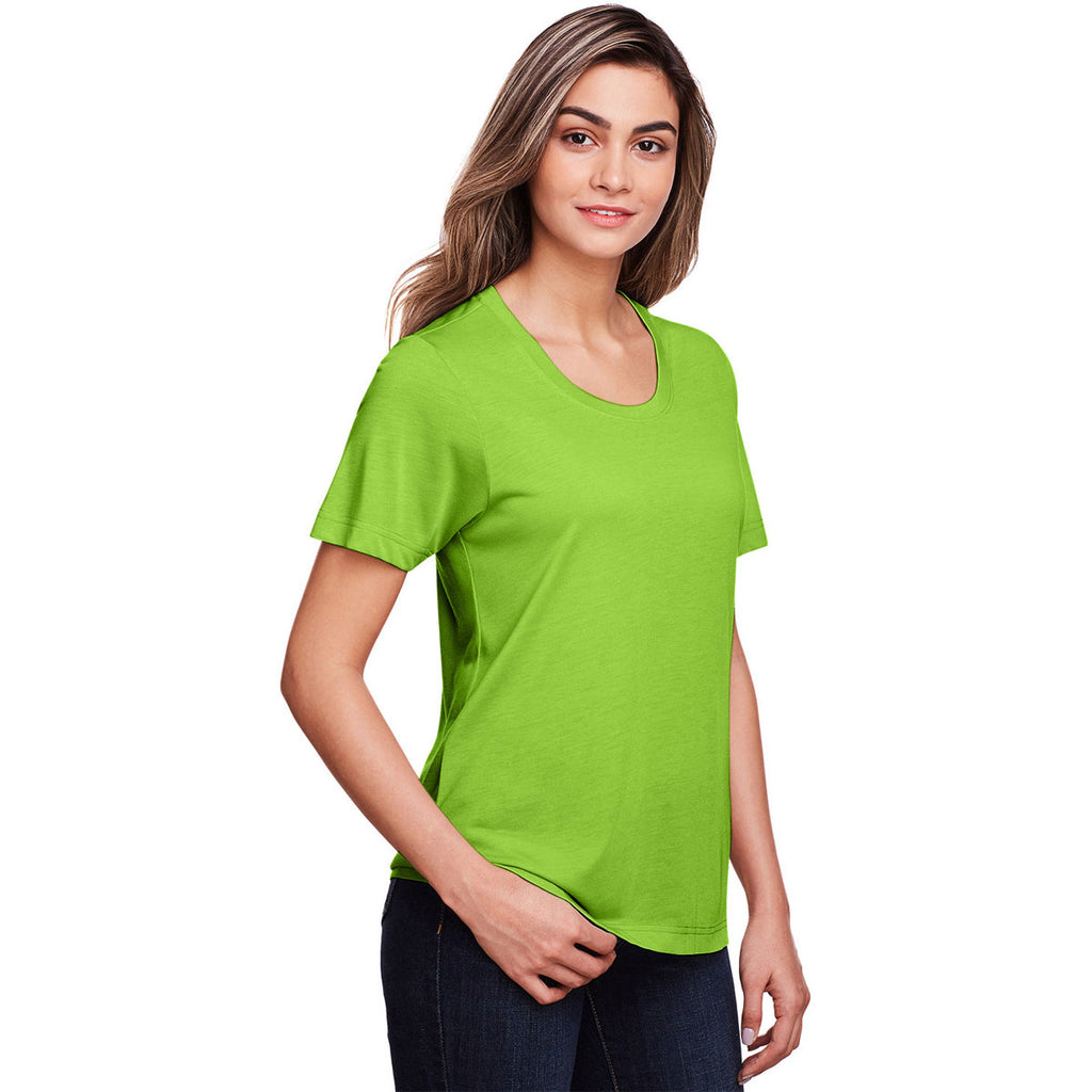 Core 365 Women's Acid Green Fusion ChromaSoft Performance T-Shirt