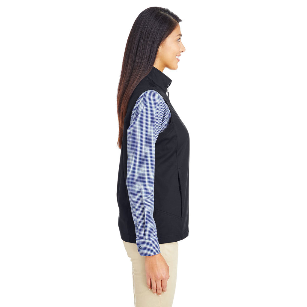 Core 365 Women's Black Techno Lite Three-Layer Knit Tech Quarter Zip Vest