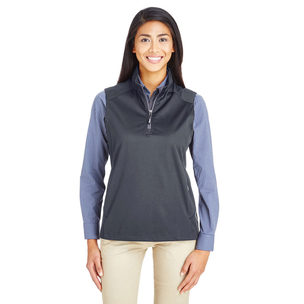 Core 365 Women's Carbon Techno Lite Three-Layer Knit Tech Quarter Zip Vest