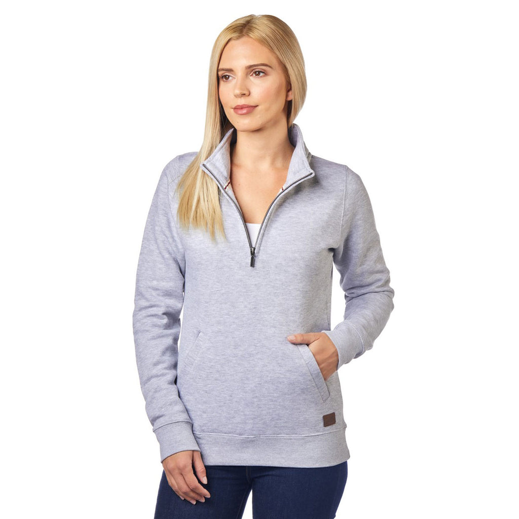 Landway Women's Heather Athletic Grey Rockridge Quarter Zip Fleece Pullover