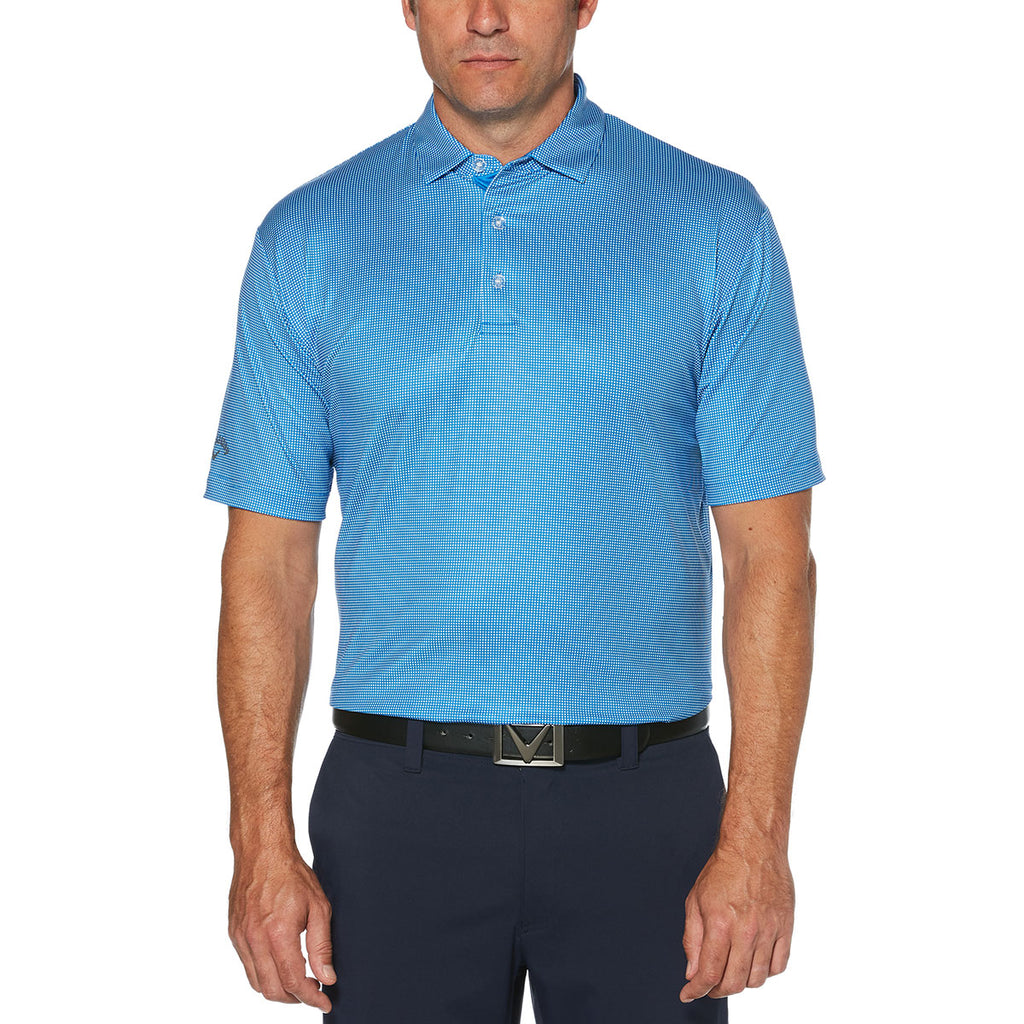 Callaway Men's Magnetic Blue Gingham Polo