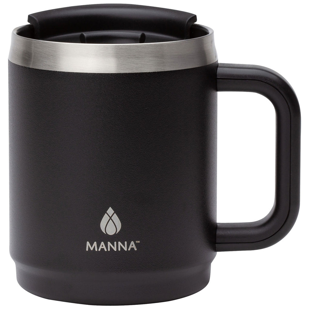 Manna Black 14 oz. Boulder Stainless Steel Camping Mug with Handle