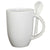 Primeline White 12 oz. Dapper Ceramic Mug with Spoon
