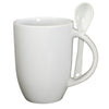 Primeline White 12 oz. Dapper Ceramic Mug with Spoon