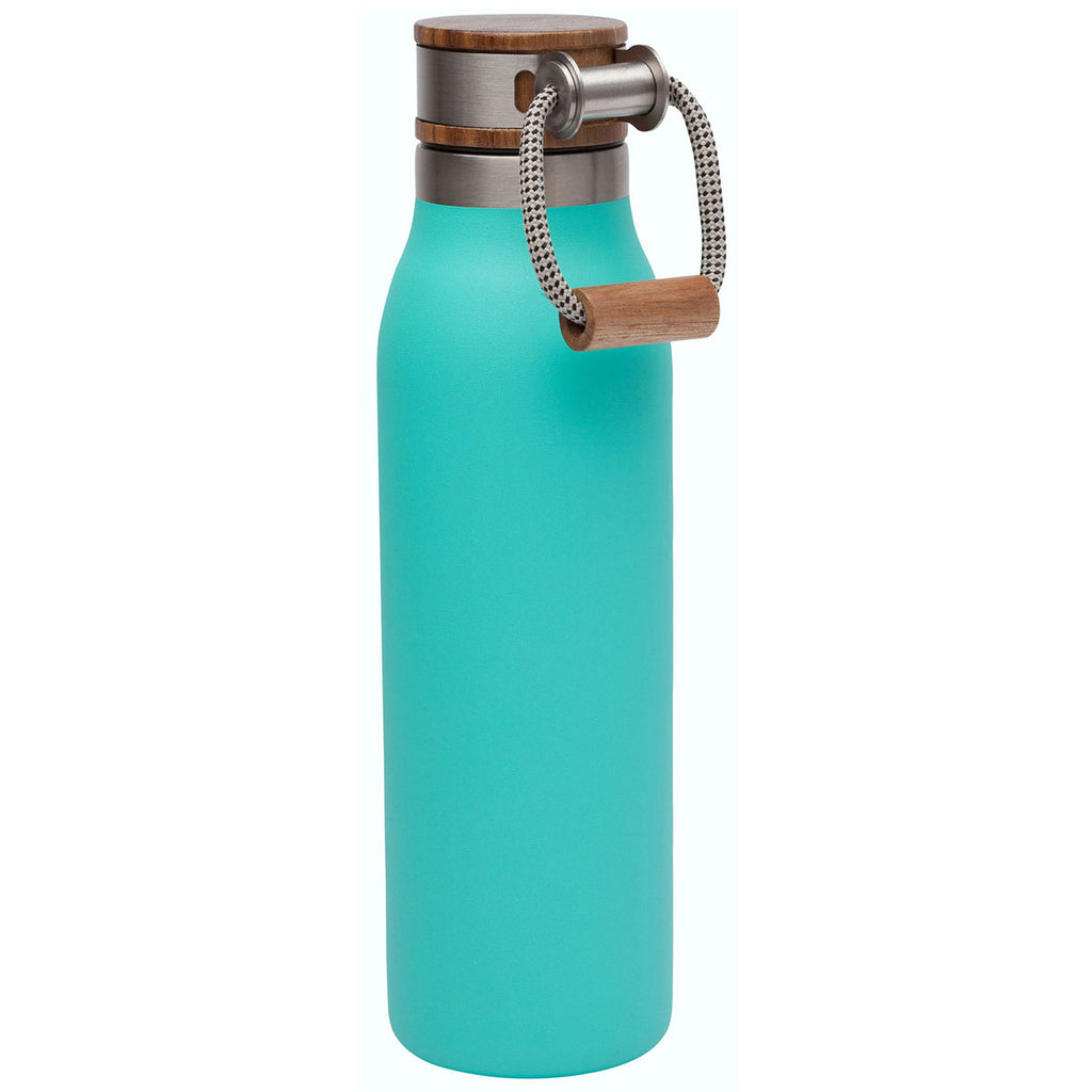 Manna Light Blue Ascend 18 oz. Stainless Steel Water Bottle with Acacia Lid