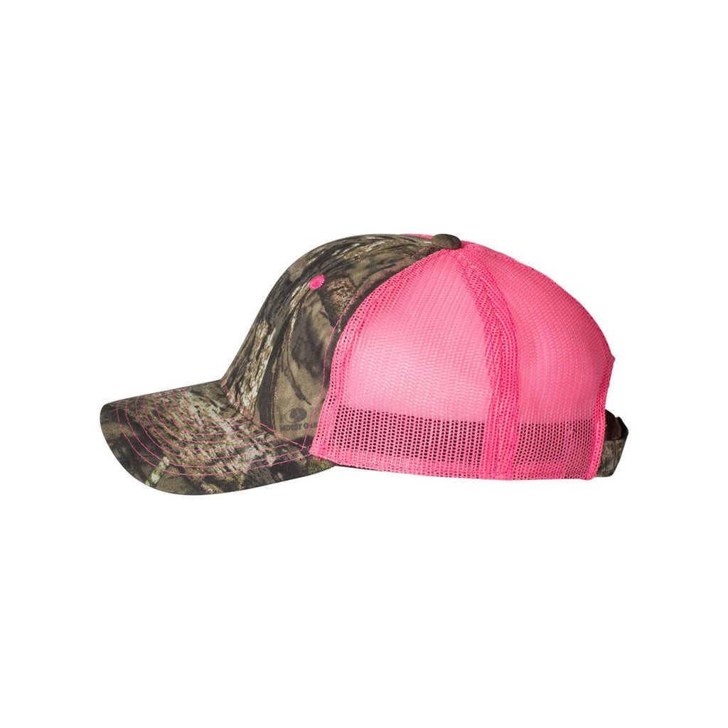 Outdoor Cap Mossy Oak Country/Neon Pink Camo Cap with Neon Mesh Back