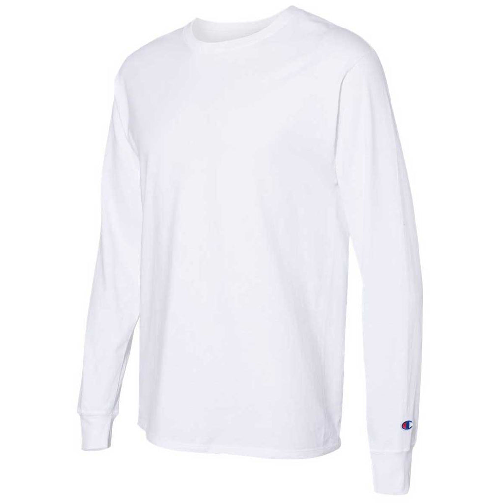 Champion Men's White Premium Fashion Classics Long Sleeve T-Shirt