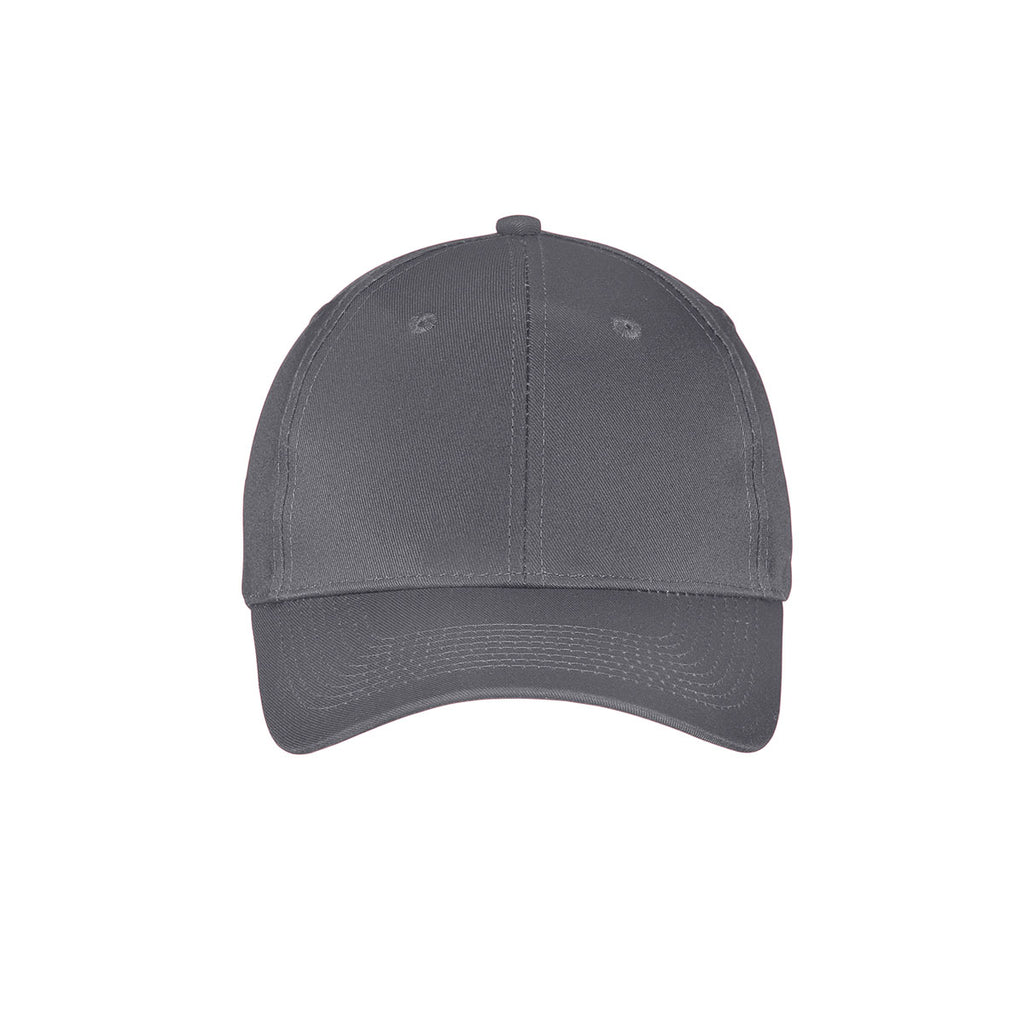 Port & Company Charcoal Six-Panel Twill Cap