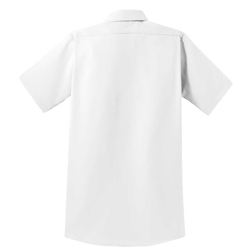 Red Kap Men's White Short Sleeve Pocketless Gripper Shirt