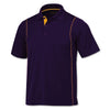 BAW Men's Purple/Gold Color Rib Shoulder Cool Tek Polo