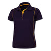 BAW Women's Purple/Gold Color Rib Shoulder Cool Tek Polo