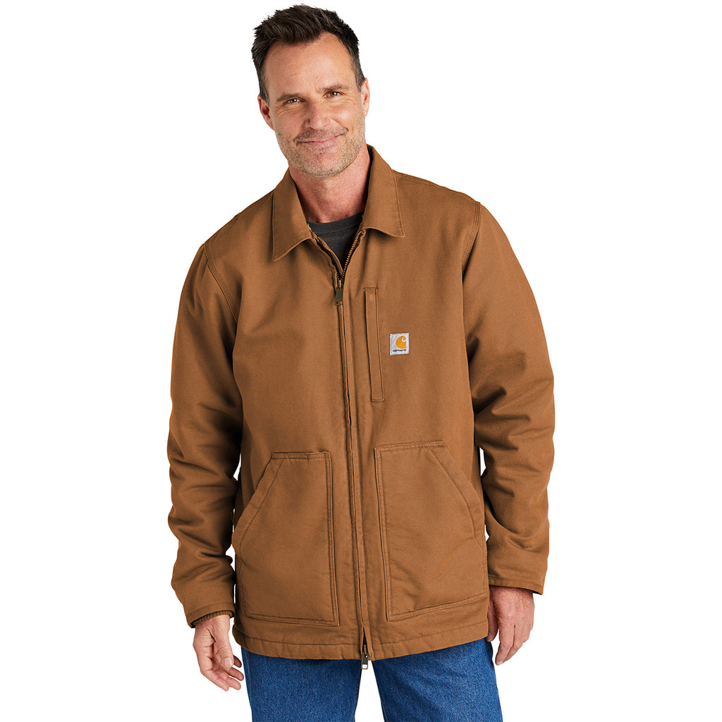 Carhartt Men's Carhartt Brown Sherpa-Lined Coat