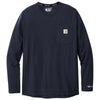Carhartt Men's Navy Force Long Sleeve Pocket T-Shirt