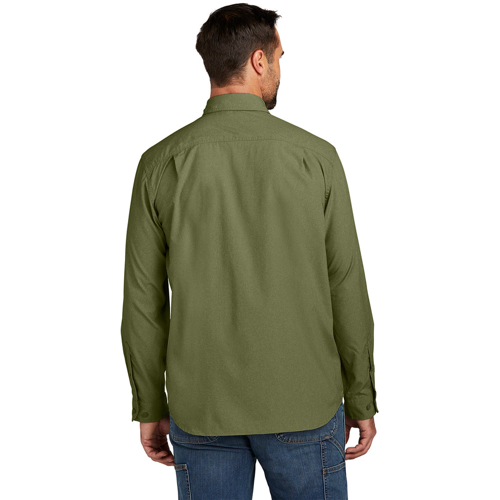 Carhartt Men's Burnt Olive Force Solid Long Sleeve Shirt