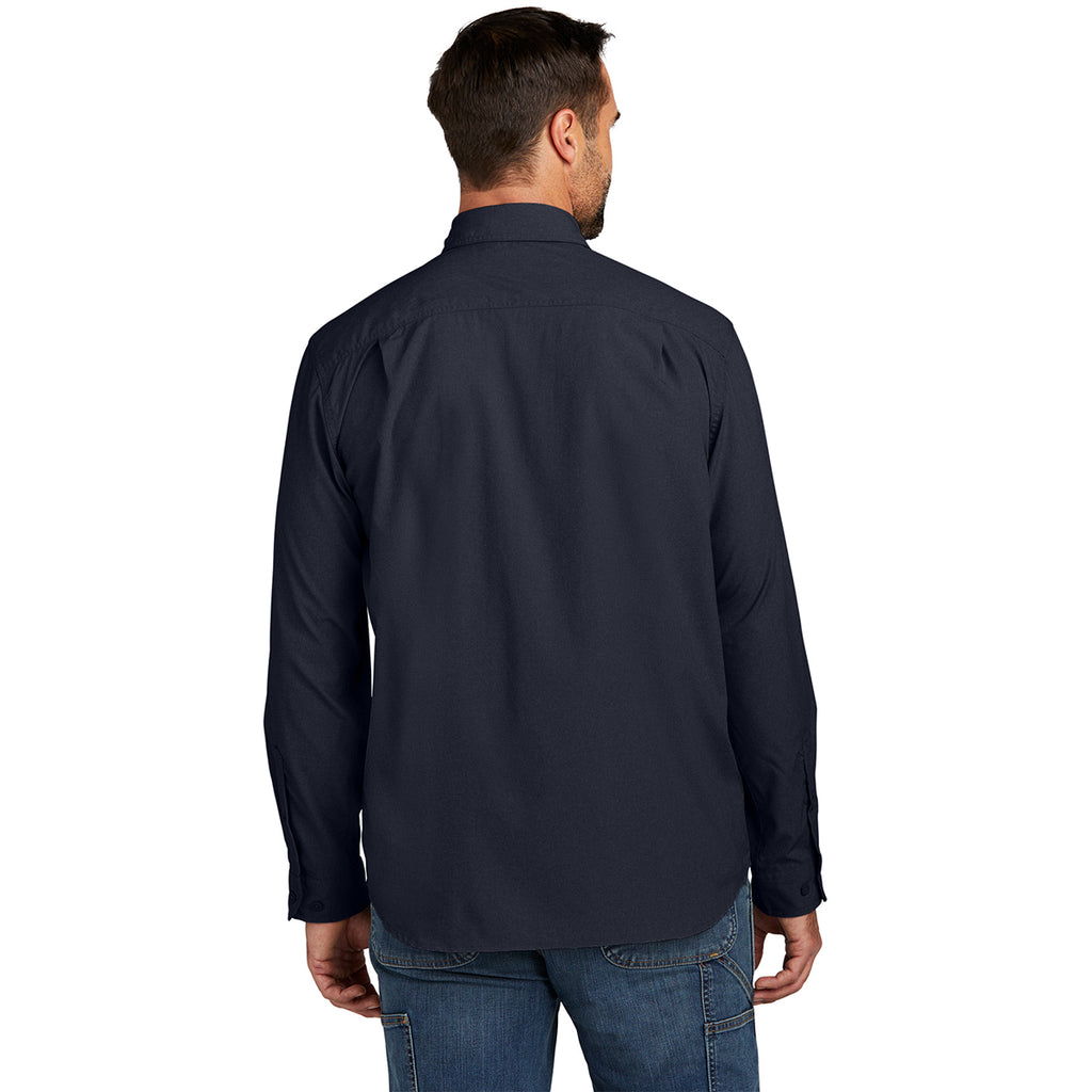Carhartt Men's Navy Force Solid Long Sleeve Shirt