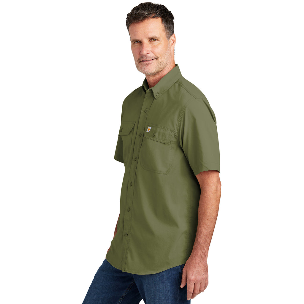 Carhartt Men's Burnt Olive Force Solid Short Sleeve Shirt