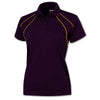 BAW Women's Purple/Gold Dual Line Cool-Tek Polo
